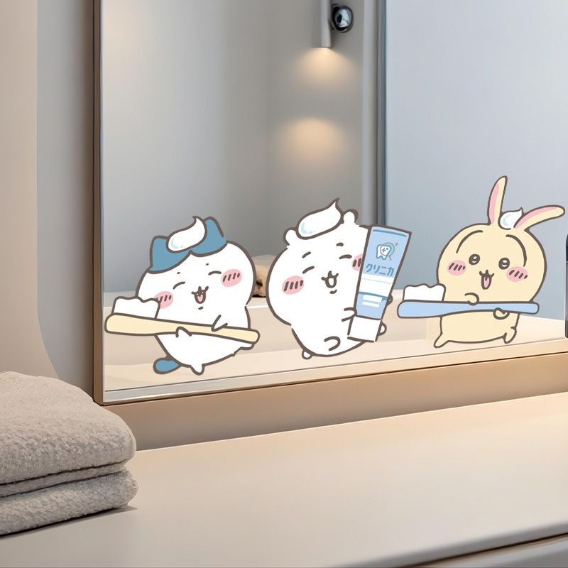Home Goods Bathroom Accessories - Adesivos de Espelho Chiikawa com Forte