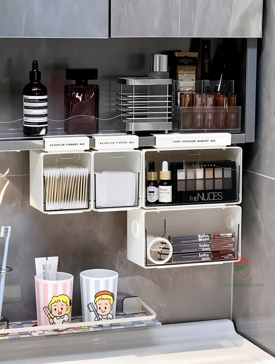 Home Theater Bathroom - Caixa Organizadora Transparente Estilo Gaveta para
