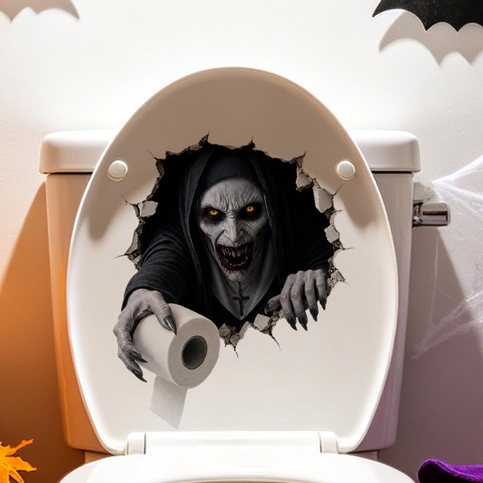 Home Bathroom Break - Adesivos 2D de Halloween para Vaso