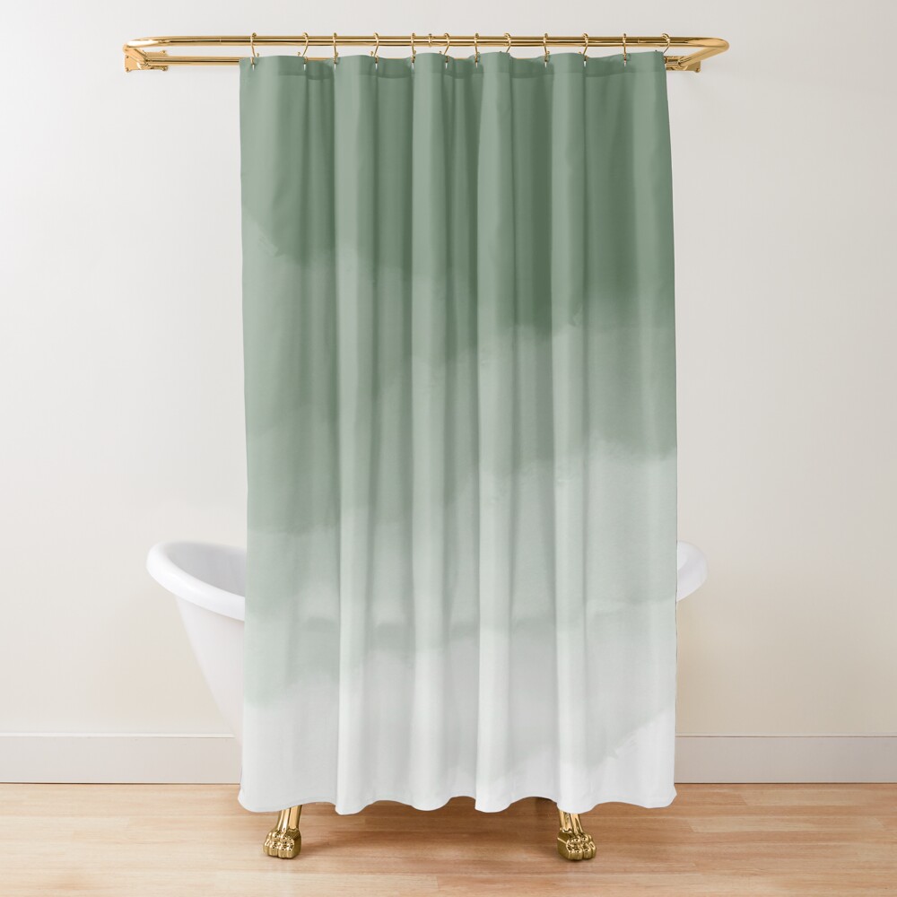 Shower Curtain Liner - Cortina de chuveiro verde sálvia em