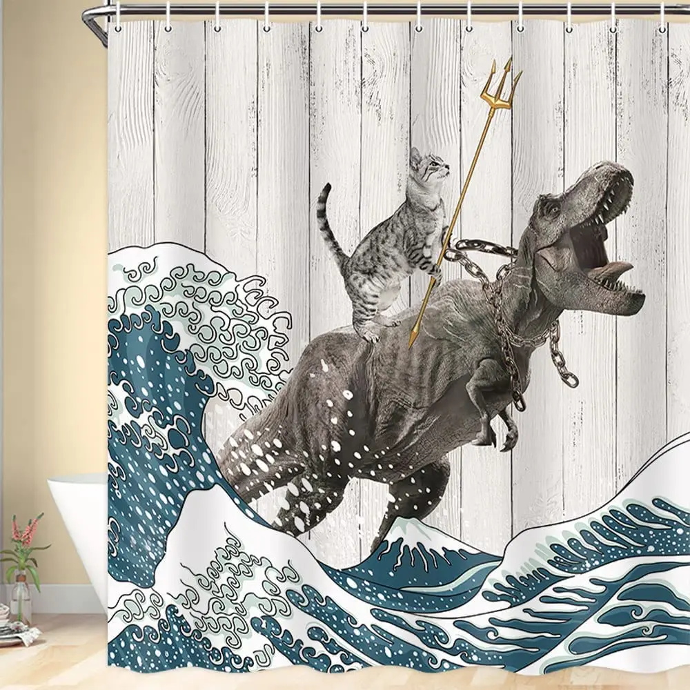 Shower Curtain Liner - Cortina de chuveiro de gato engraçado,