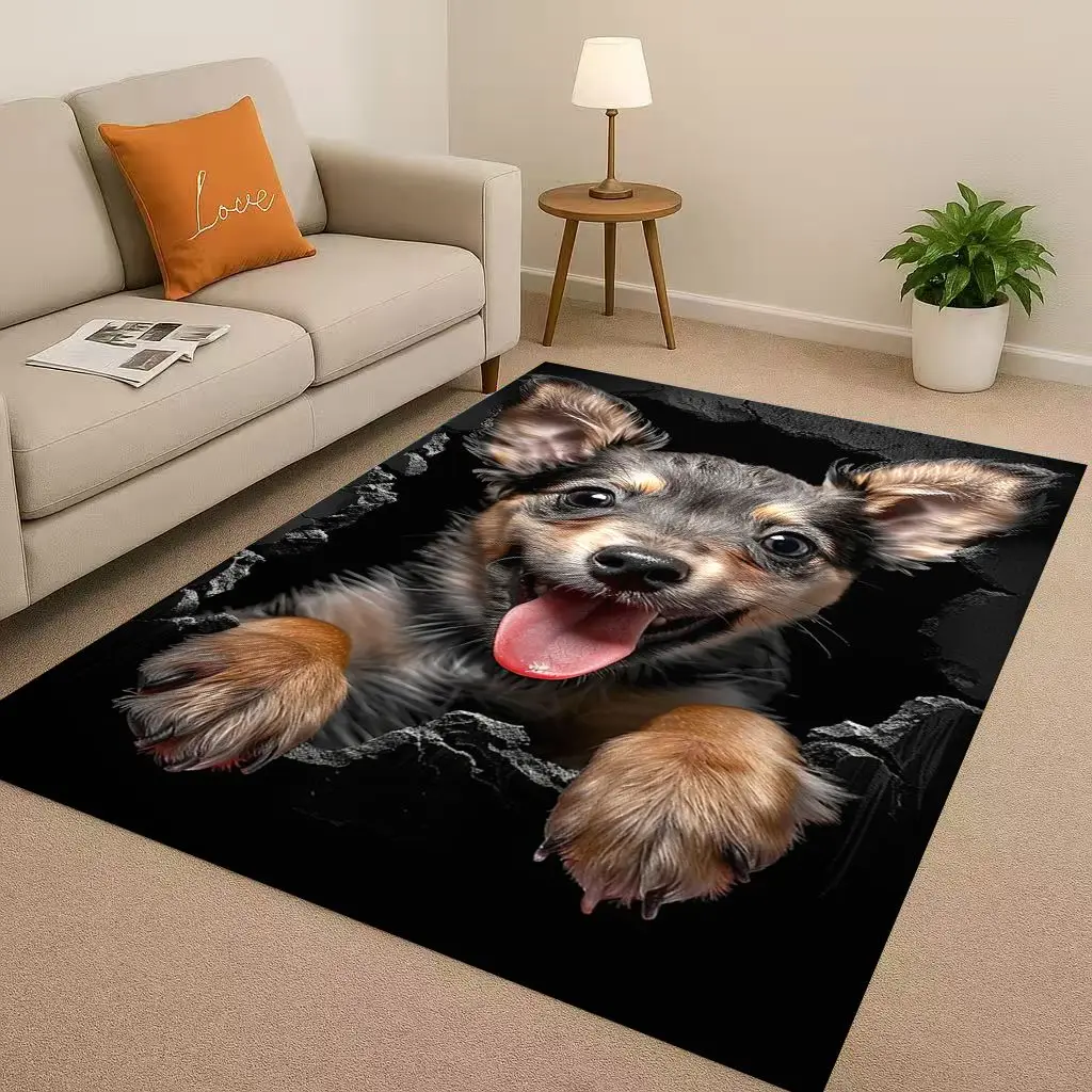 Home Bathroom Break - Clássico quebrando parede 3d ilusão cão