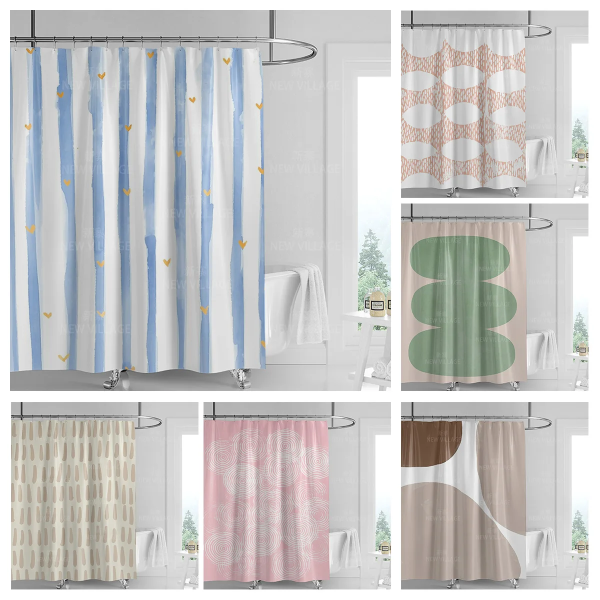 Cortina de chuveiro com grafit - Shower Curtain Liner avaliação e preço