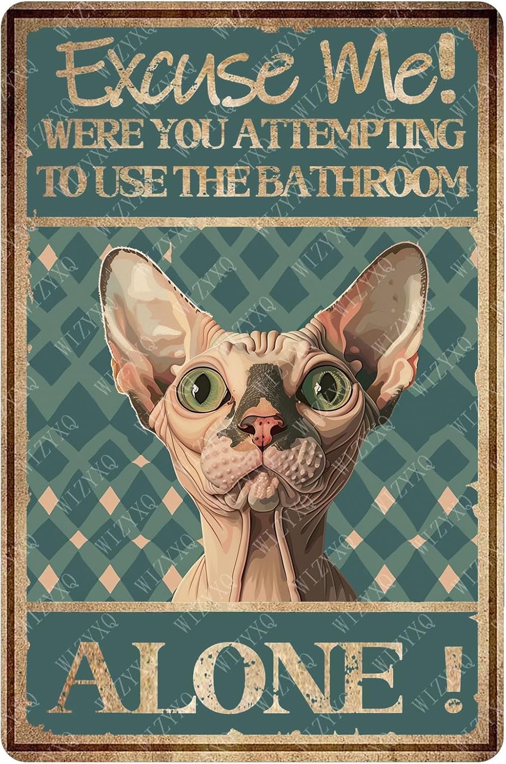 Placa de Metal Vintage de Alum - Home Alone Bathroom avaliação e preço