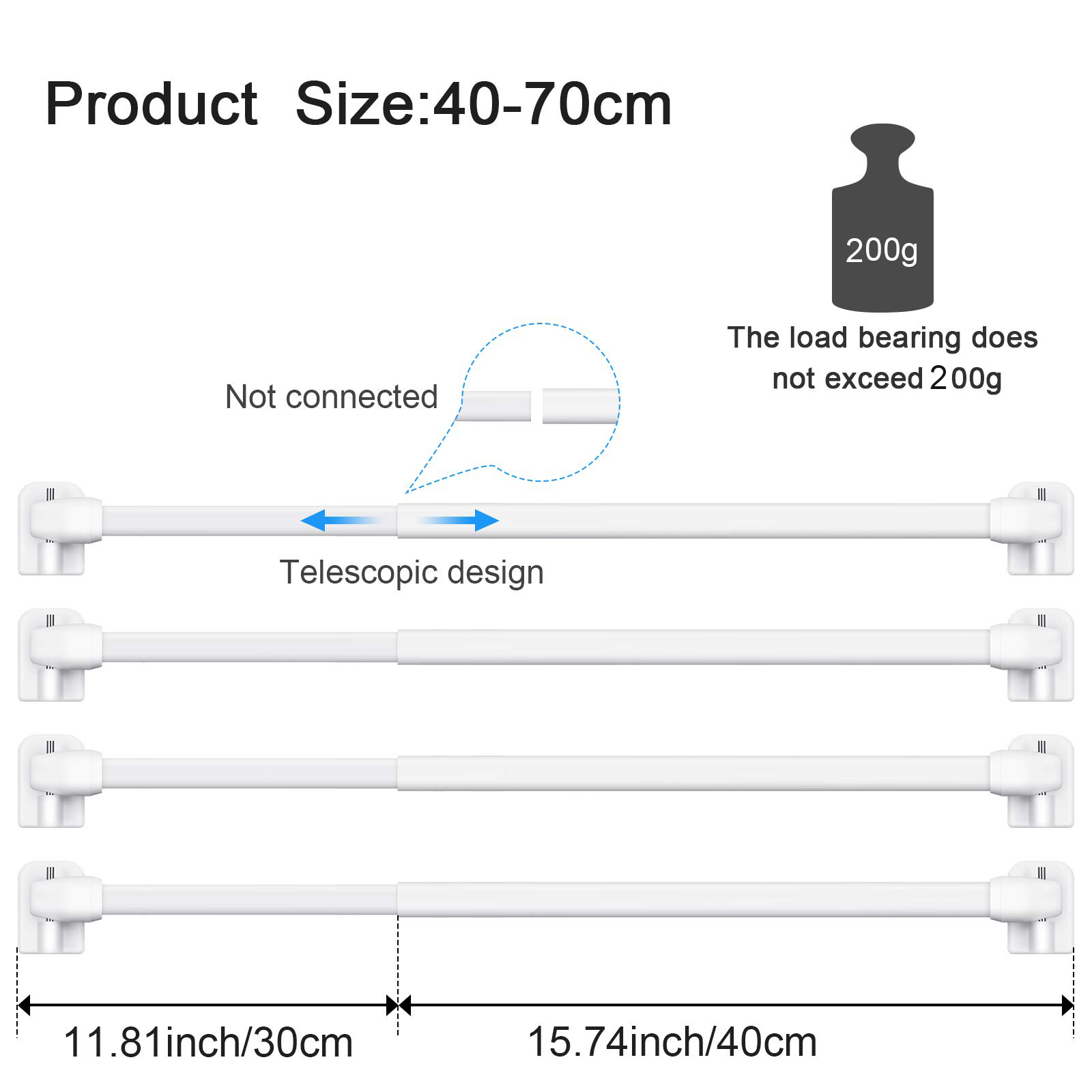 4 Peças Varão de Cortina Ajust - Shower Curtain Liner avaliação e preço