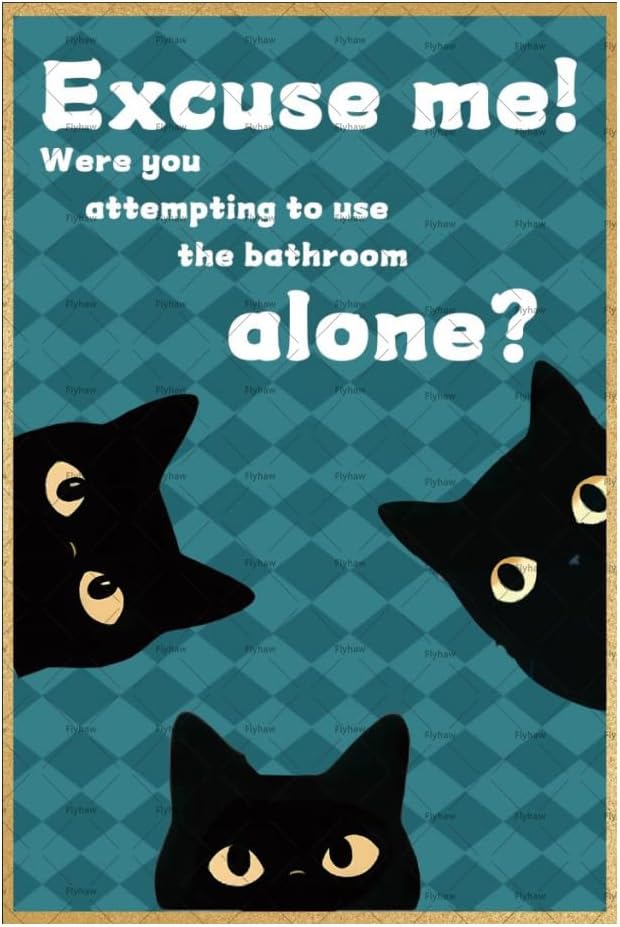 Placa de Metal Decorativa Gato - Home Alone Bathroom avaliação e preço