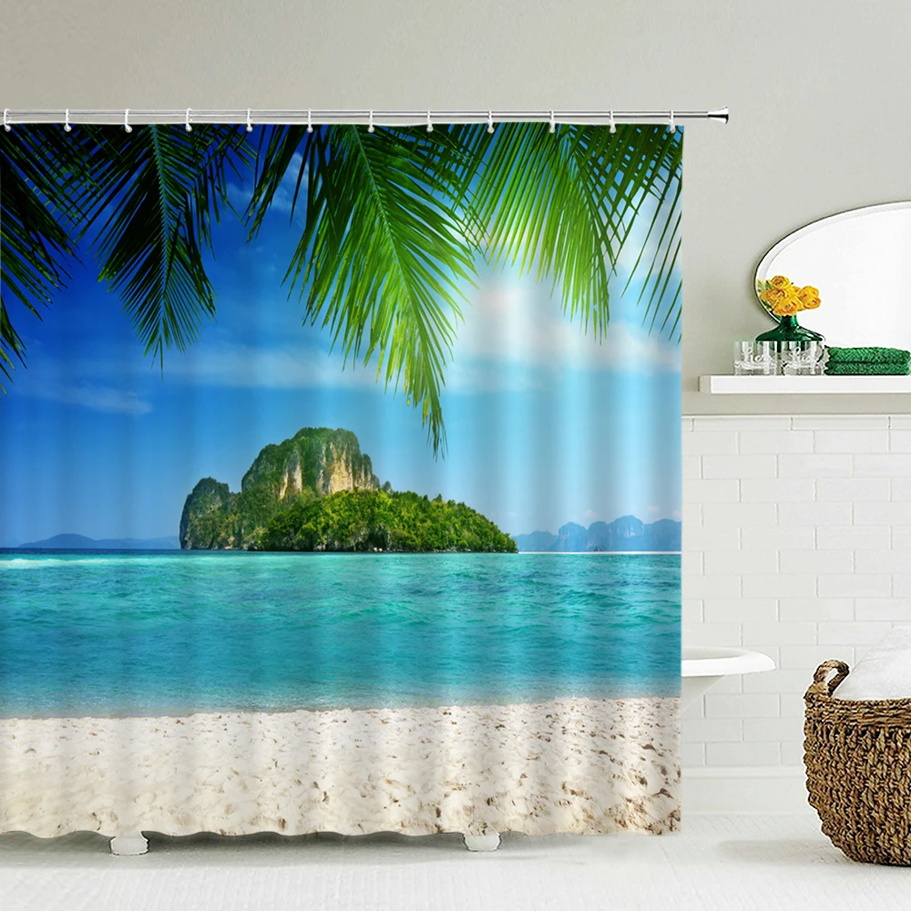 Cortina de chuveiro de praia,  - Shower Curtain Liner avaliação e preço