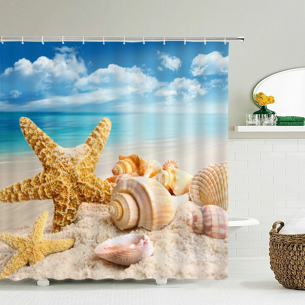 Cortina de chuveiro de praia,  - Shower Curtain Liner avaliação e preço