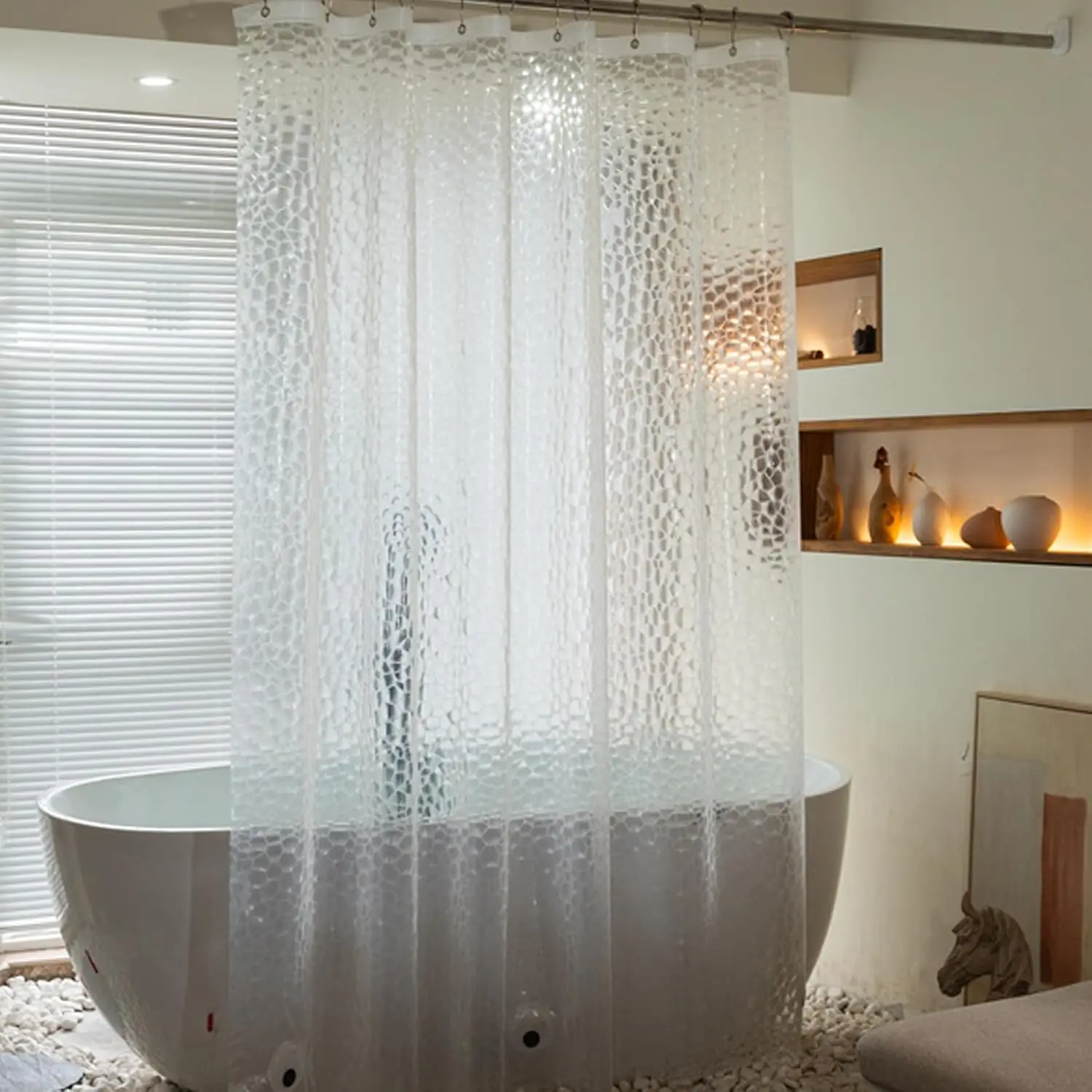 Forro de cortina de chuveiro d - Shower Curtain Liner avaliação e preço