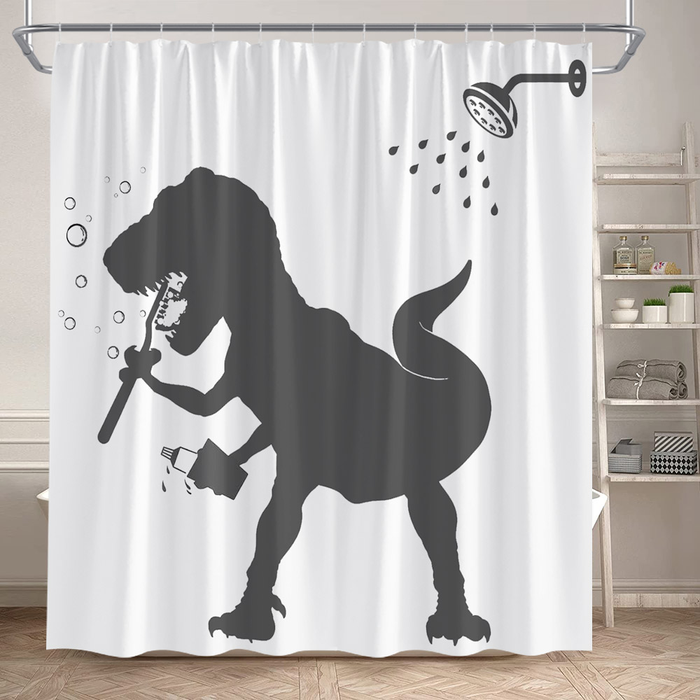 Funny Dinosaur Shower Curtains - Shower Curtain Liner avaliação e preço