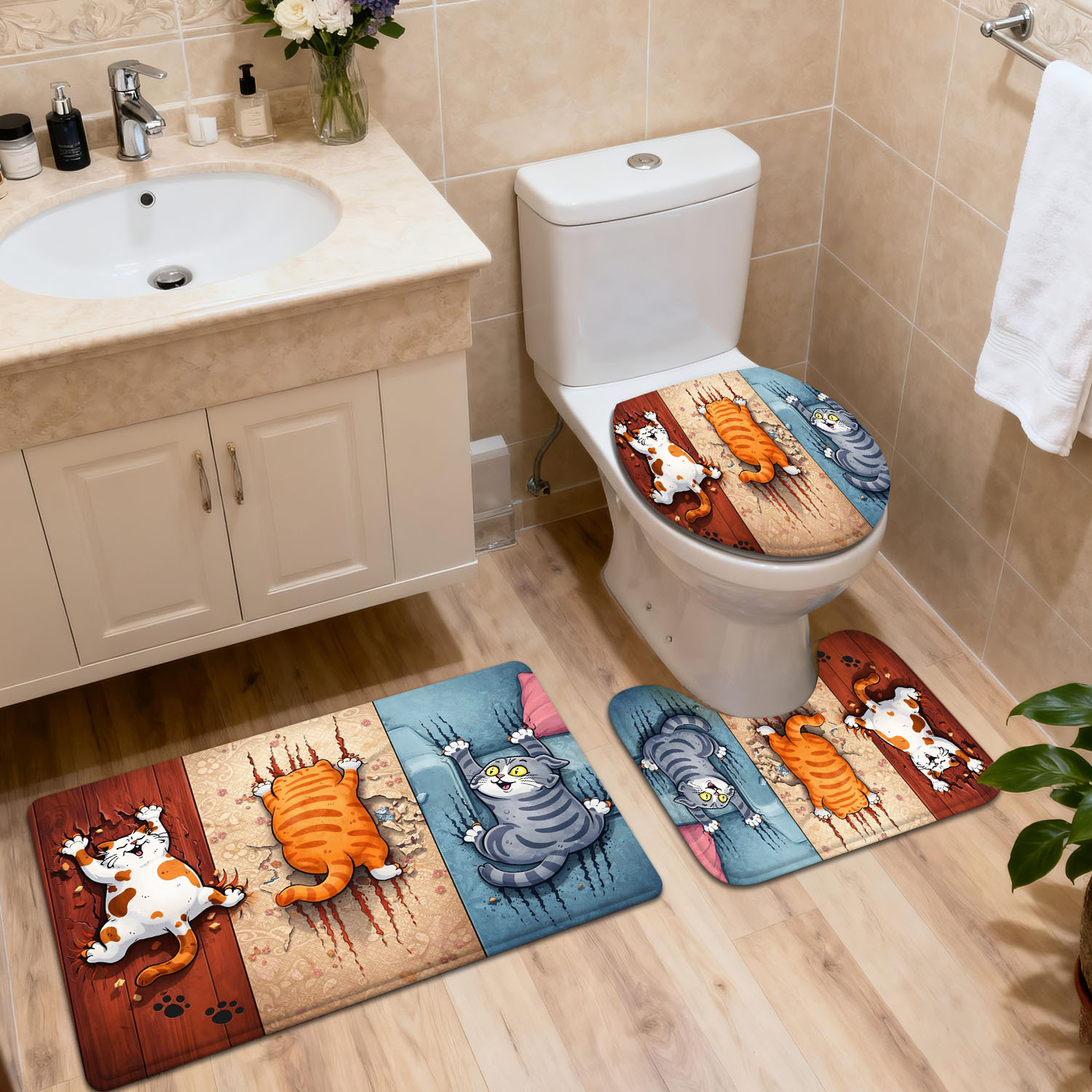 Conjunto de 3 Peças de Tapetes - Home Bathroom Break avaliação e preço