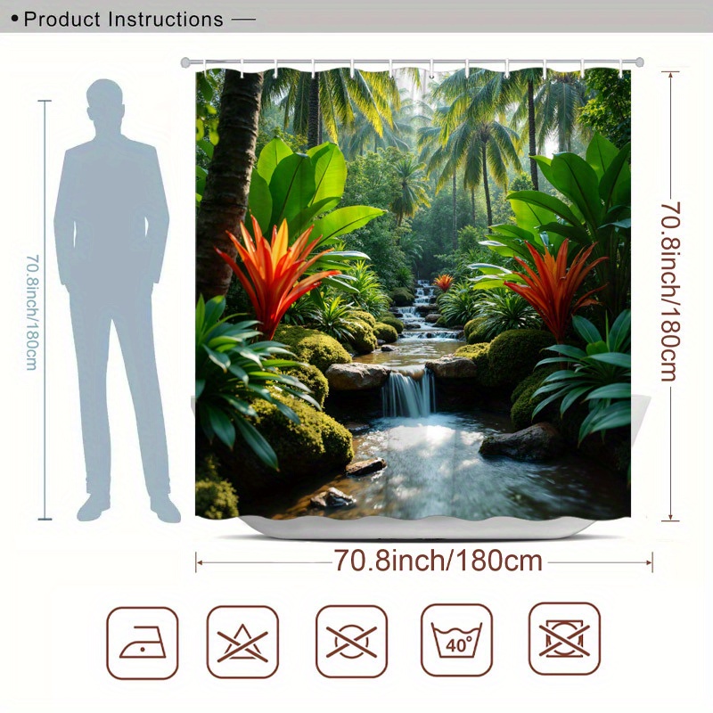 Cortina de Chuveiro Tropical c - Shower Curtain Liner avaliação e preço