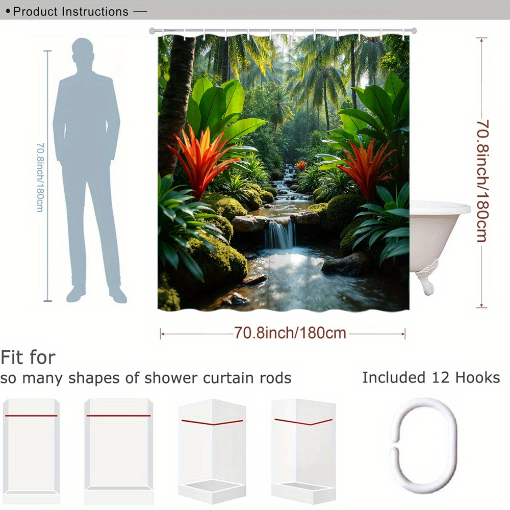 Cortina de Chuveiro Tropical c - Shower Curtain Liner avaliação e preço