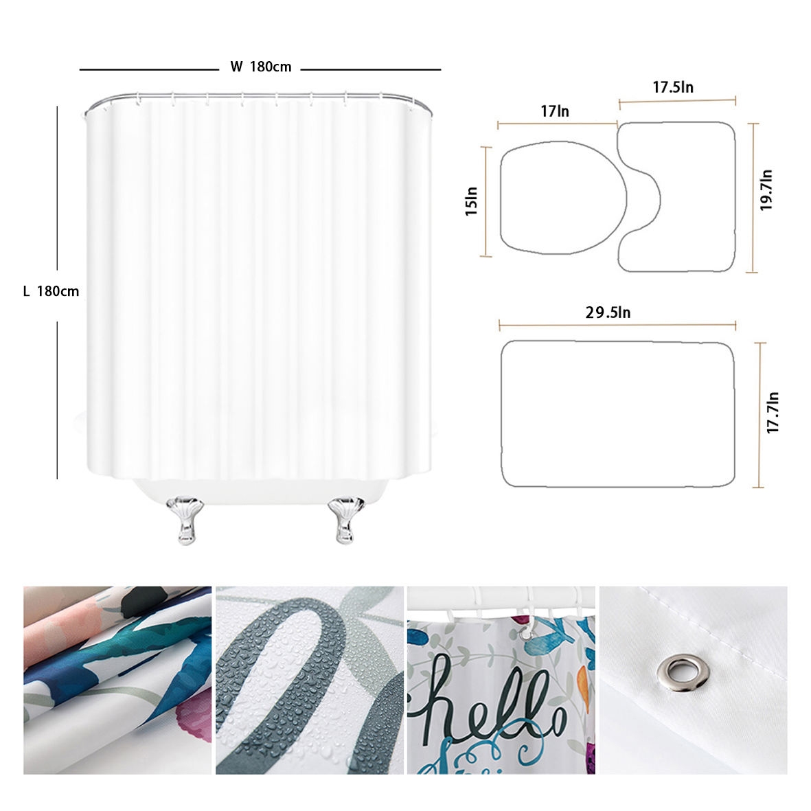 Cortina De Chuveiro De Poliést - Shower Curtain Liner avaliação e preço